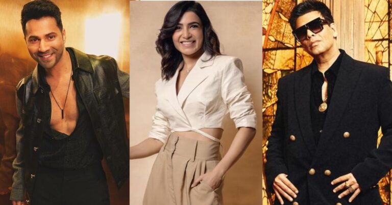 Photo: Varun Dhawan, Samantha Ruth Prabhu Touch Karan Johar’s Feet At The ‘Citadel Honey Bunny’ Teaser Launch