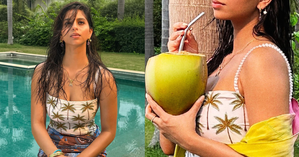 Suhana Khan’s White Swimsuit Paired With Floral Wrap Around Skirt Screams Summer Beach Style Goals