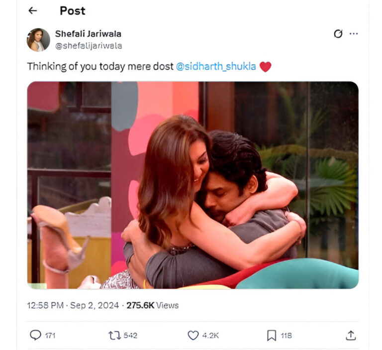 Shefali Jariwala’s Heartbreaking Last Post