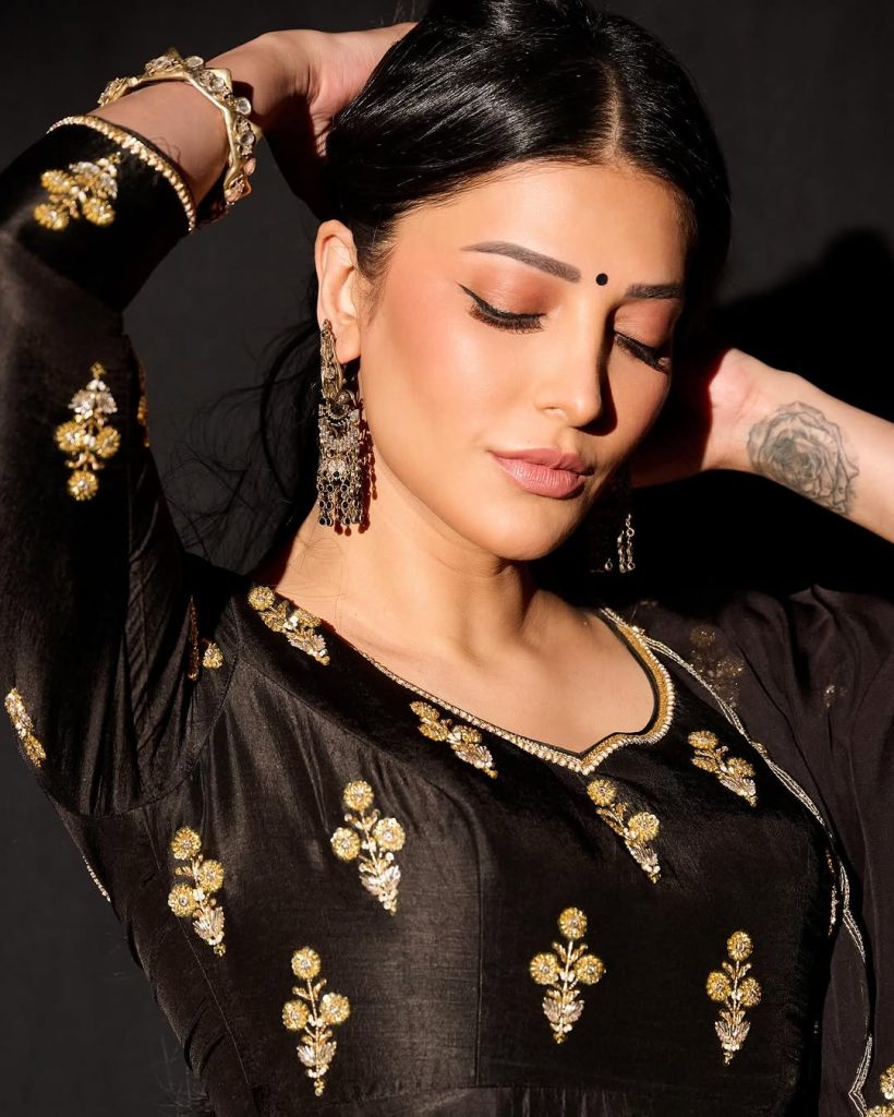 Shruti Haasan Stuns in Ease Studios Gothic Glam Outfit Worth ₹44.8K