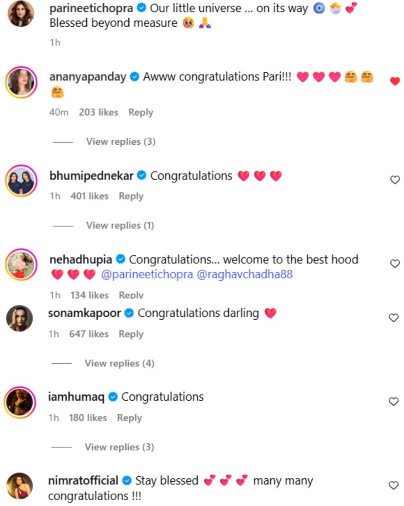 Parineeti Chopra and Raghav Chadha announce pregnancy on Instagram