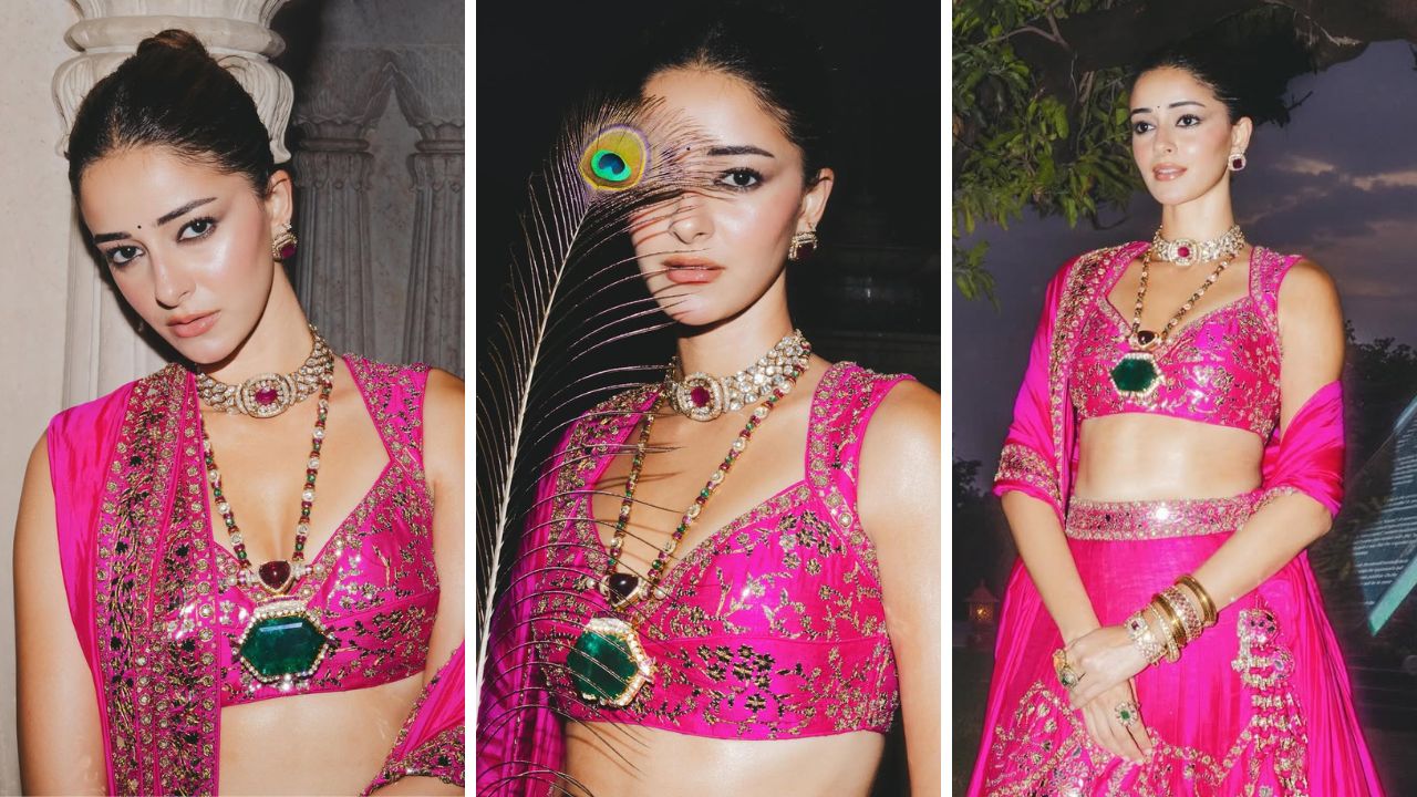 Ananya Panday Turns Heads in Fuchsia Pink Lehenga for Punit Balana’s Show in Jaipur