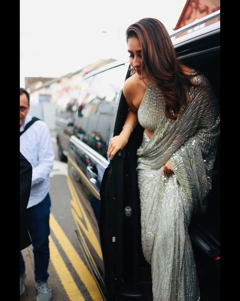 Kareena Kapoor Shines in Silver Manish Malhotra Sari