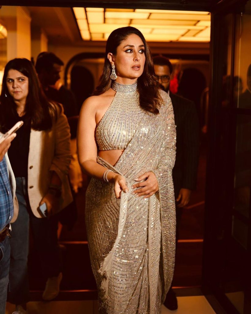 Kareena Kapoor Shines in Silver Manish Malhotra Sari