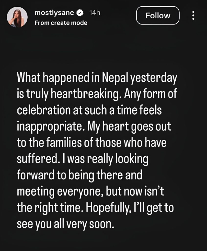 Prajakta Koli Cancels Nepal Trip Amid Violent Protests