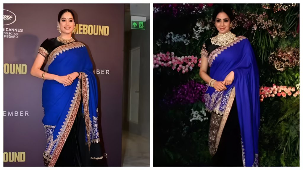 Janhvi Kapoor Wears Sridevi’s Sari at Homebound Premiere