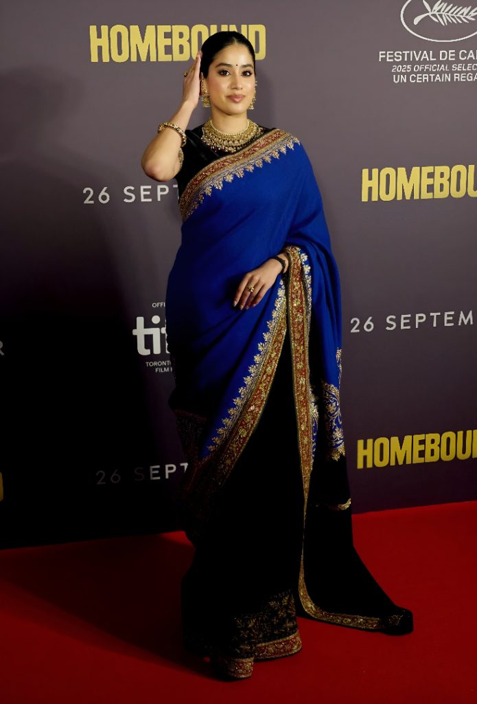 Janhvi Kapoor Wears Sridevi’s Sari at Homebound Premiere