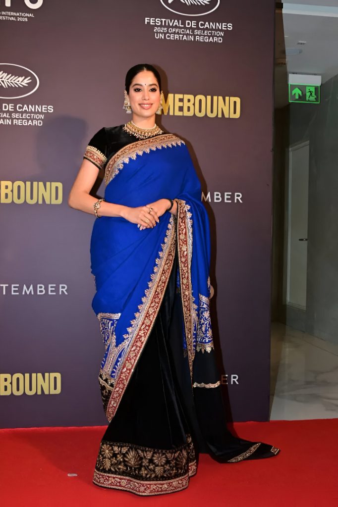 Janhvi Kapoor Wears Sridevi’s Sari at Homebound Premiere