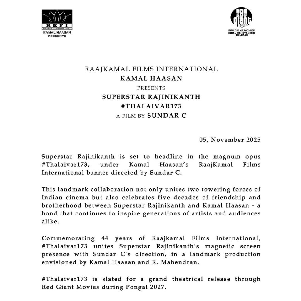 Rajinikanth and Kamal Haasan Unite for #Thalaivar173