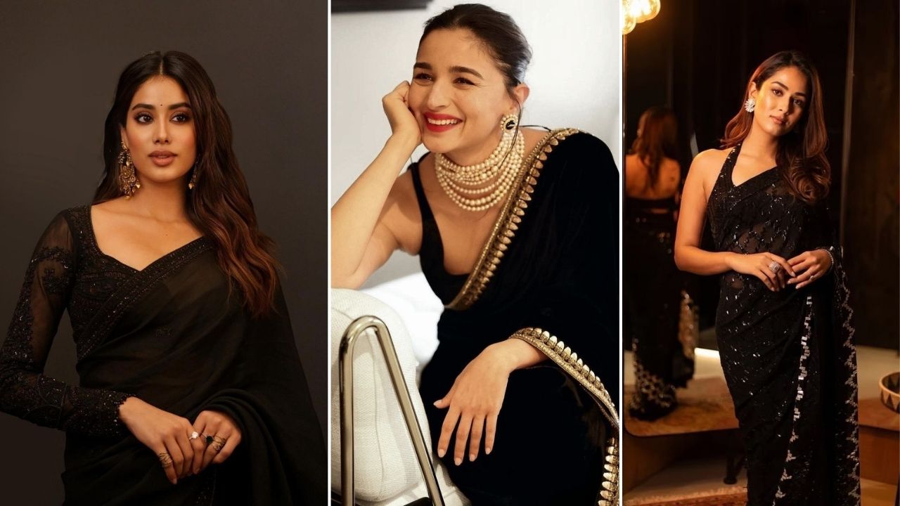 From Alia Bhatt to Parvathy Thiruvothu:These Bollywood Celebs Are Making Black Sarees the Wedding-Season Must-Have