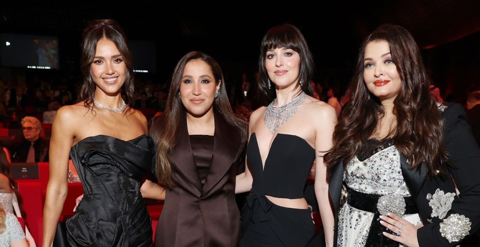 Aishwarya Rai Bachchan Poses With Dakota Johnson, Jessica Alba At Red Sea Film Festival In Jeddah. Pics Inside!