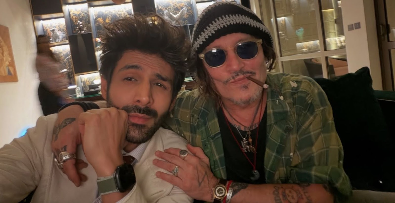 Kartik Aaryan Posing With Johnny Depp In Unseen Selfie Is The Surprise We Didn’t Know We Needed